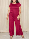 **PLUS SIZE ONLY** Aspen Short Sleeve Jumpsuit W/Pocket