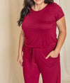 **PLUS SIZE ONLY** Aspen Short Sleeve Jumpsuit W/Pocket