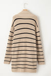 Zara Stripe Side Pockets Open Front Cardigan