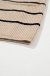 Zara Stripe Side Pockets Open Front Cardigan