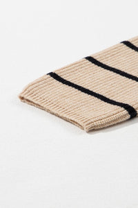 Zara Stripe Side Pockets Open Front Cardigan