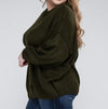 **PLUS SIZE ONLY** Raw Seam Melange Sweater